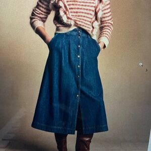 Sezane Clarine Skirt Denim - Size 6